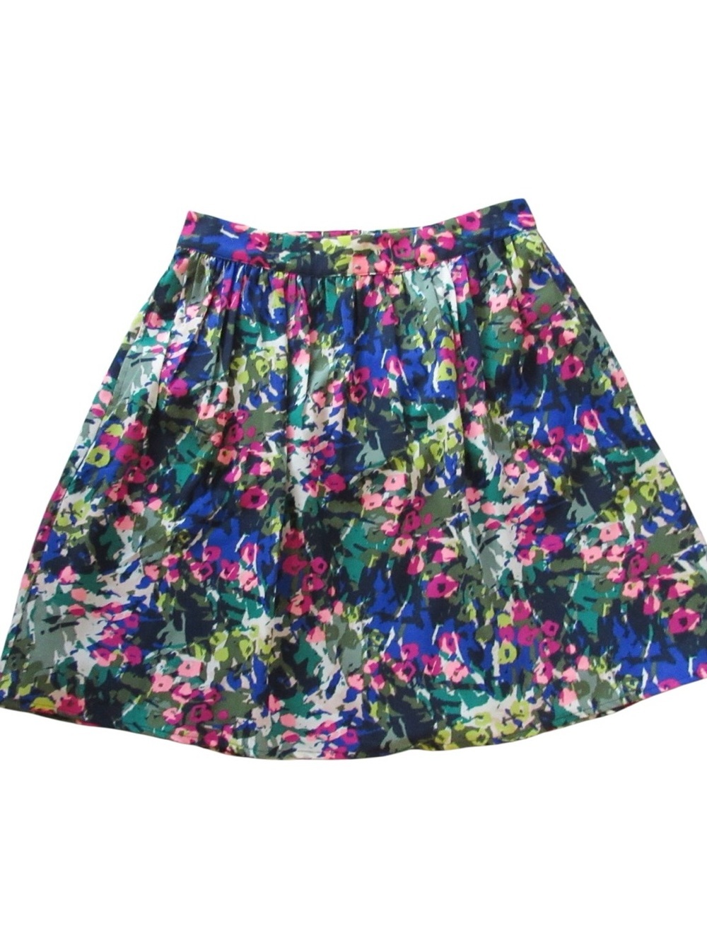 J Crew Factory Garden Floral Mini Skirt 2 Petite Colorful A-Line Preppy Lined